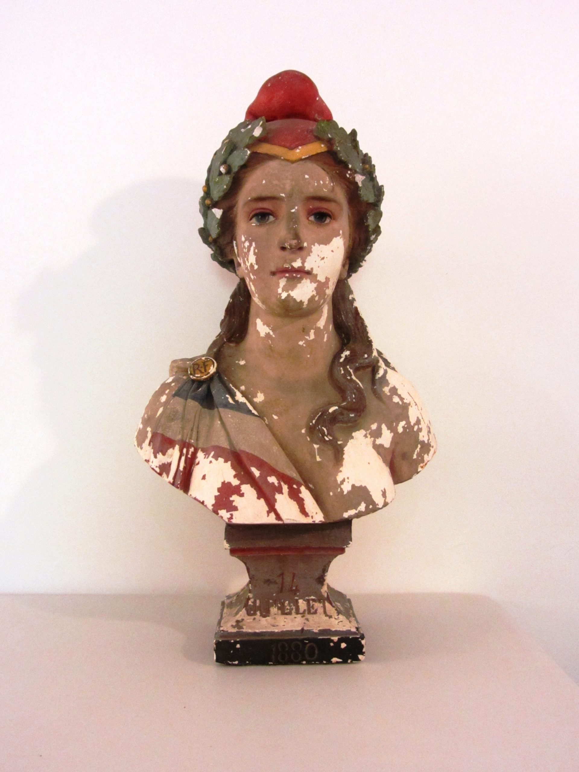 Buste de Marianne dans le parcours permanent du musée du protestantisme dans le Tarn